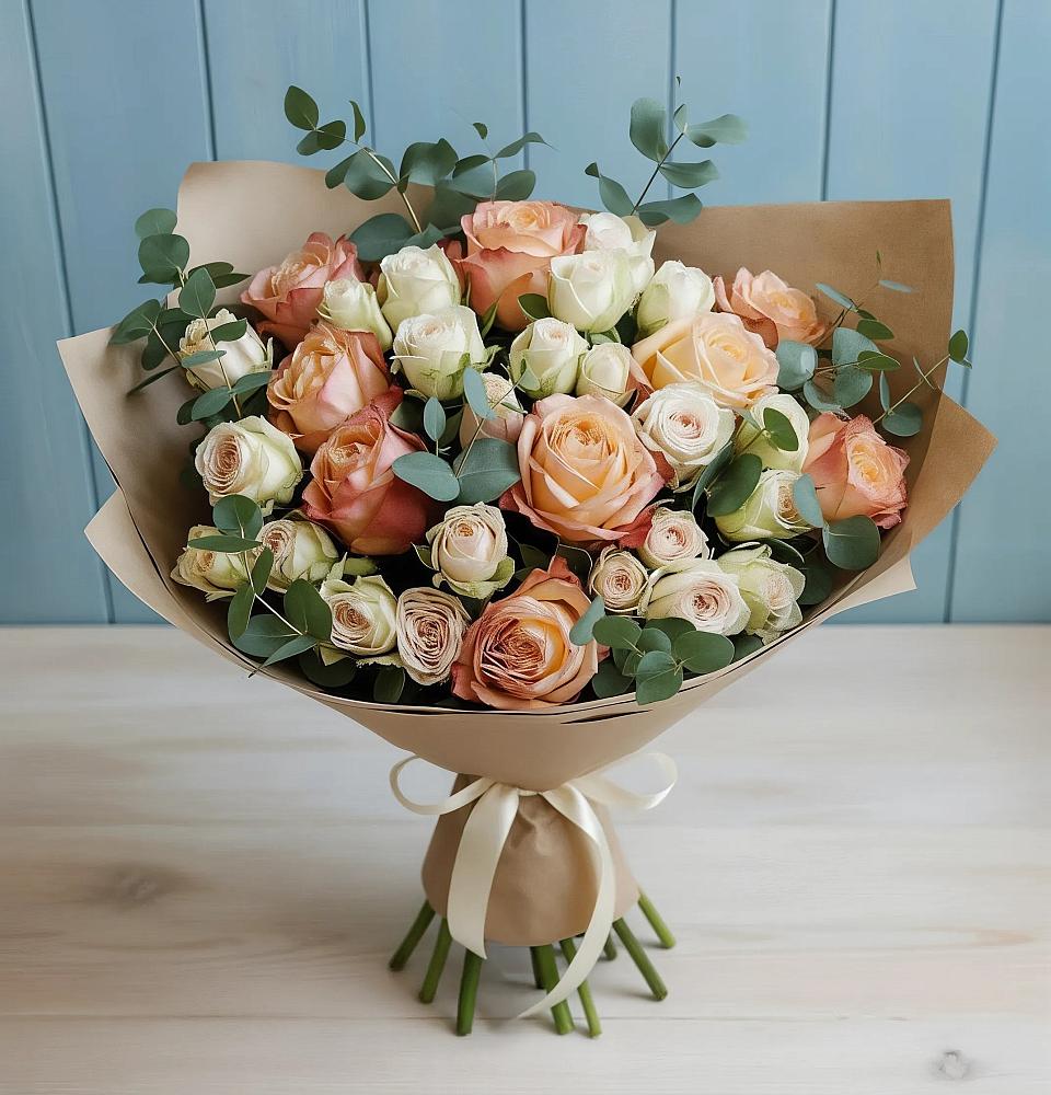 Букет цветов из: Альстромерии и Розы в Арзамасе
