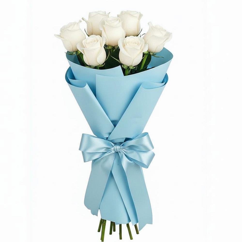 Букет 7 белых роз Проуд в Арзамасе