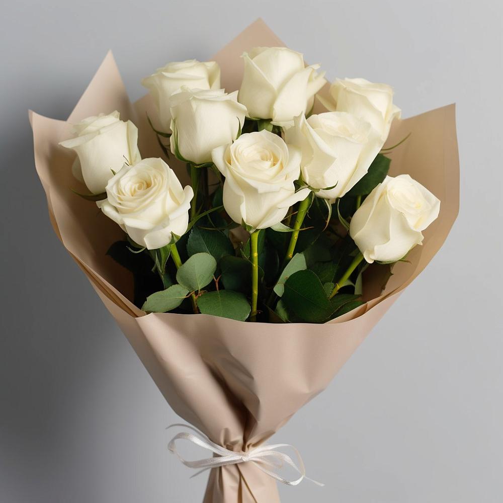 Букет 9 Белых роз Эдлесс Лав в Арзамасе