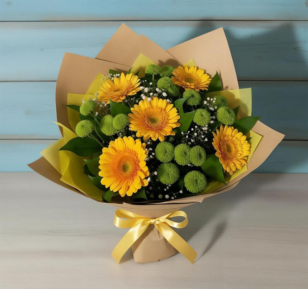 Букет цветов из: Герберы и Хризантемы в Арзамасе