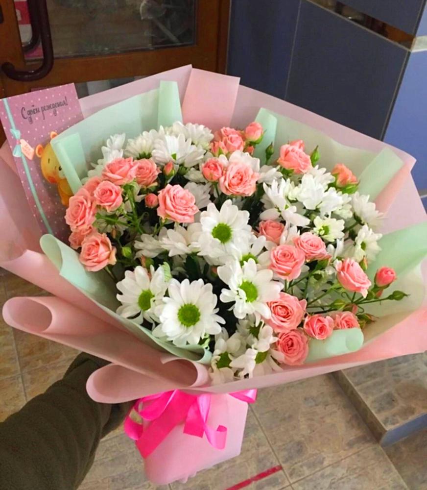 Букет цветов из: Розы и Хризантемы в Арзамасе