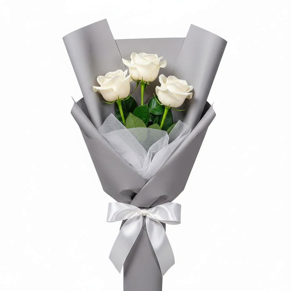 Букет 3 белые розы в Арзамасе