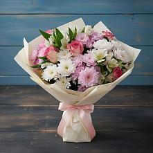 Букет цветов из:  Хризантемы, Альстромерии и Розы в Арзамасе