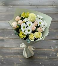 Букет цветов из:  Альстромерии, Розы и Хризантемы в Арзамасе