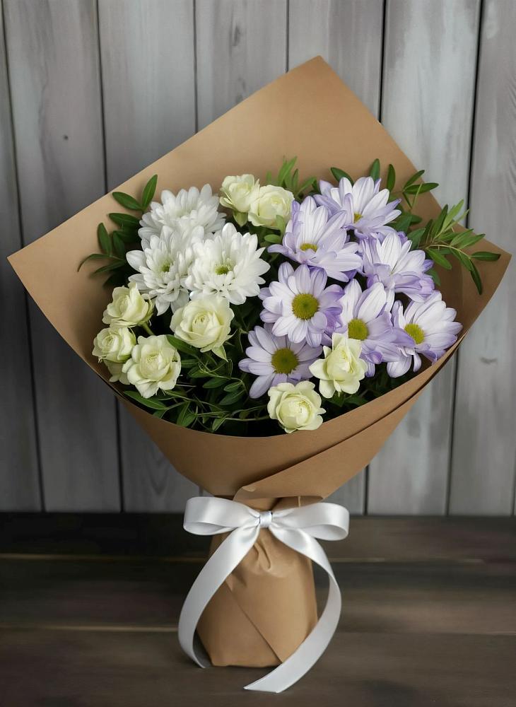 Букет цветов из: Хризантемы и Розы в Арзамасе